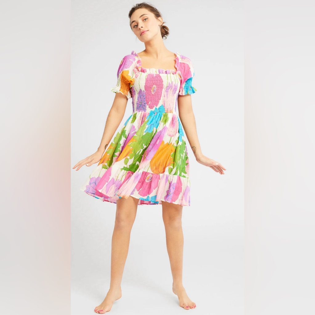 Mille Kiki Mini Dress In Sedgwick Floral Size Large New